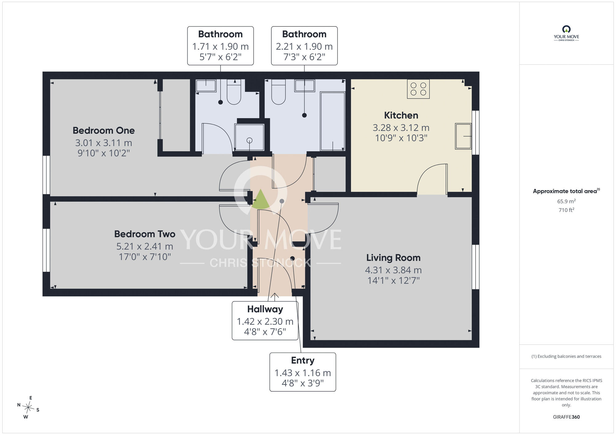 Floorplan of 2 bedroom Flat for sale, Kings Vale, Wallsend, Tyne and Wear, NE28
