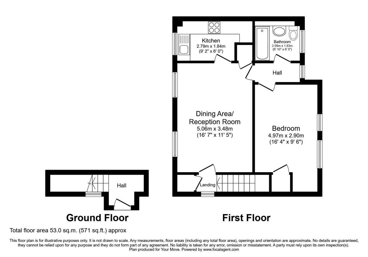 Floorplan of 1 bedroom  Flat for sale, Heath Road, Hounslow, TW3