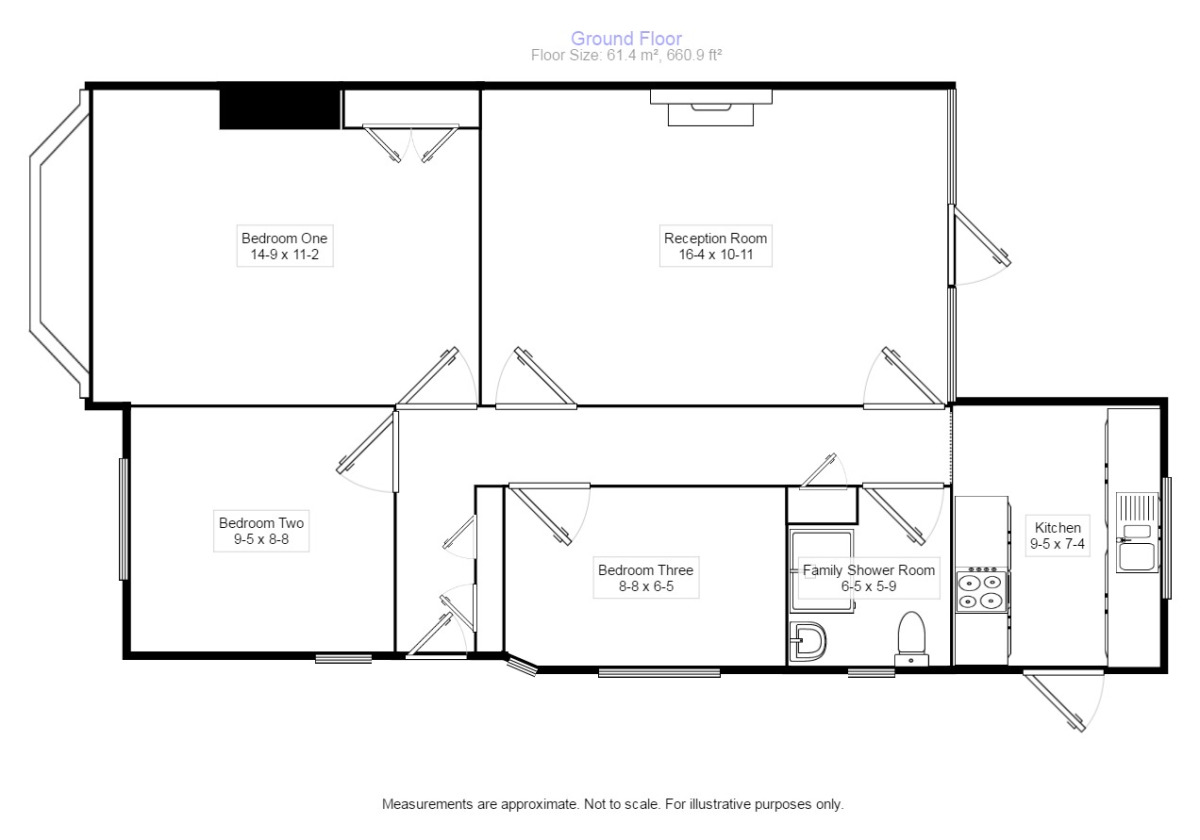 Floorplan of 3 bedroom Semi Detached Bungalow to rent, Woodlawn Crescent, Whitton, Twickenham, TW2