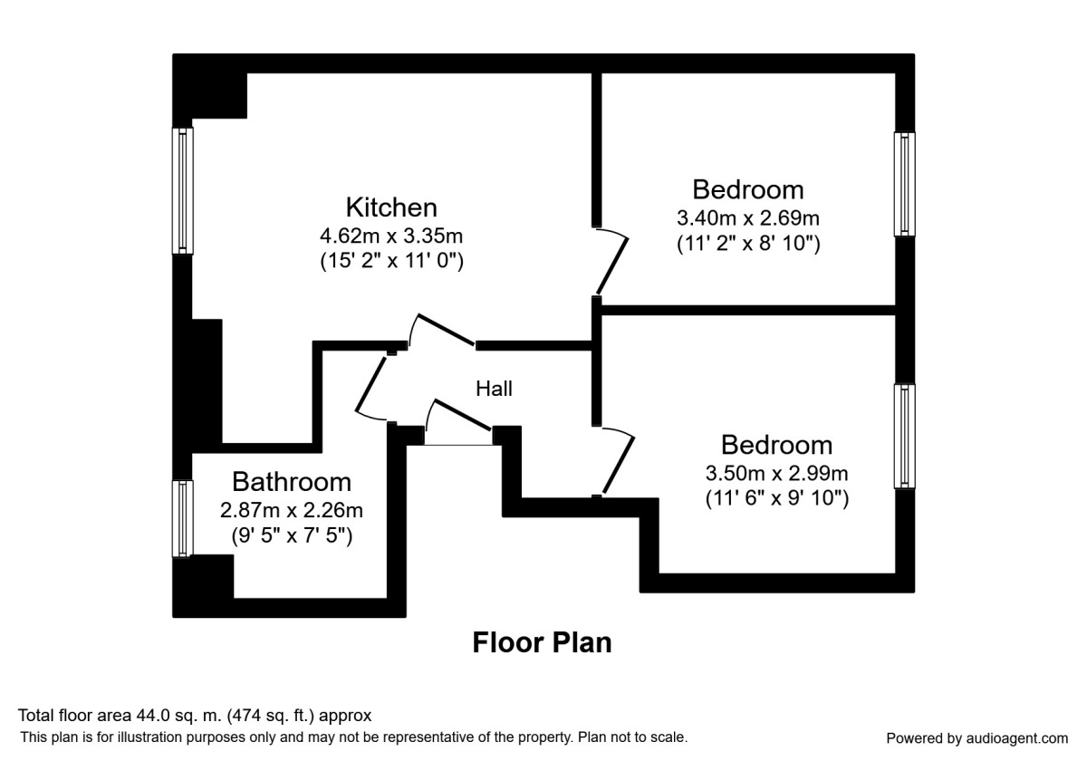 Floorplan of 2 bedroom Flat to rent, High Street, Whitton, Twickenham, TW2