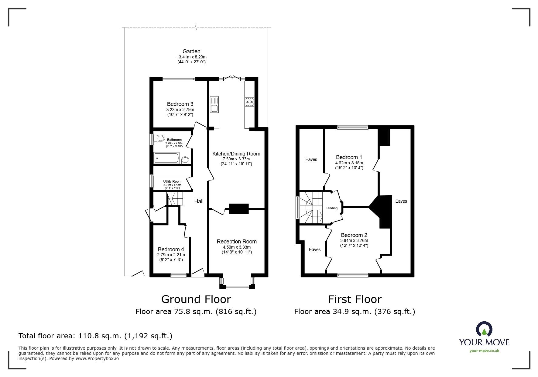 Floorplan of 4 bedroom Detached House for sale, Carrington Avenue, Hounslow, TW3