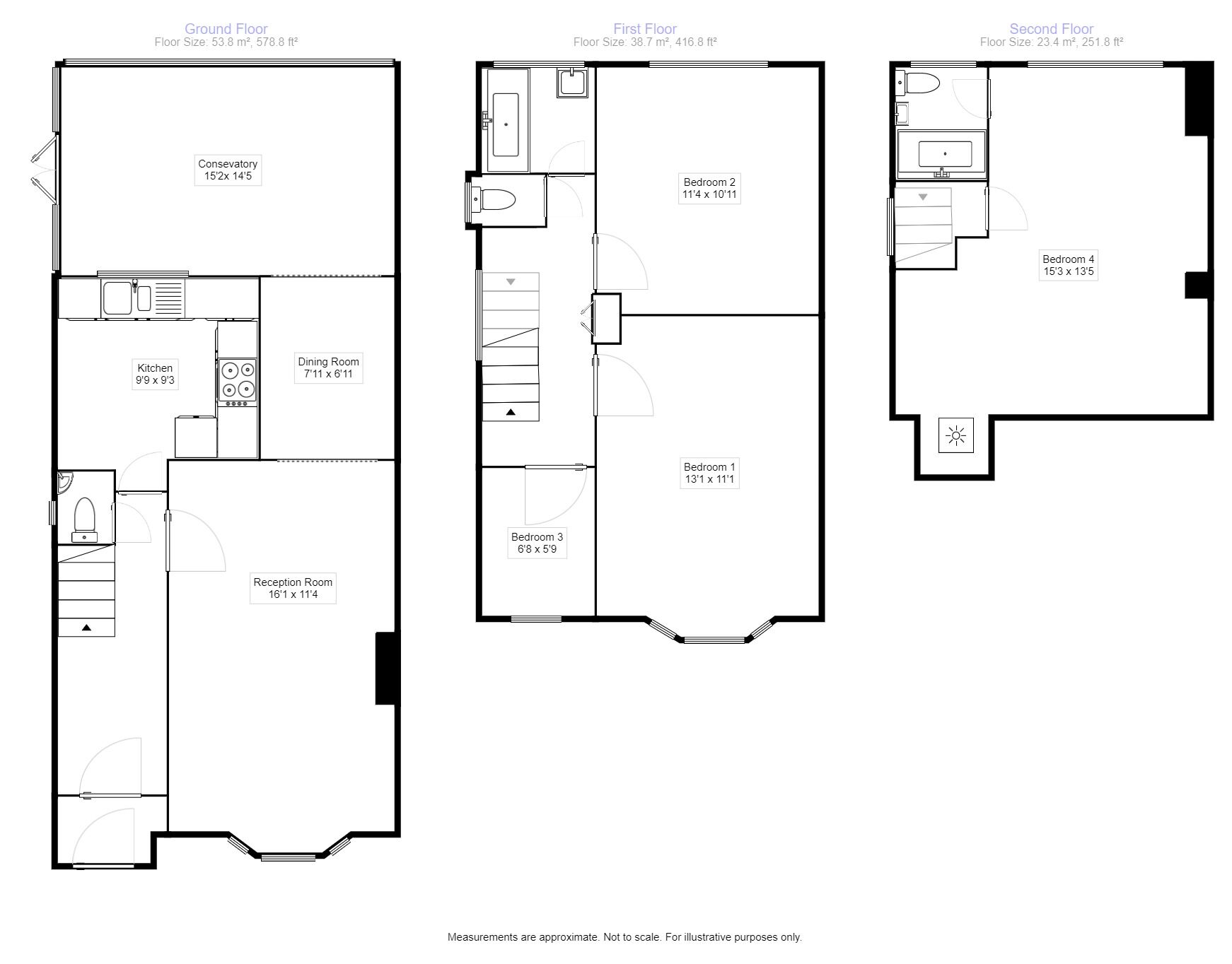 Floorplan of 4 bedroom Semi Detached House to rent, Beech Way, Twickenham, TW2
