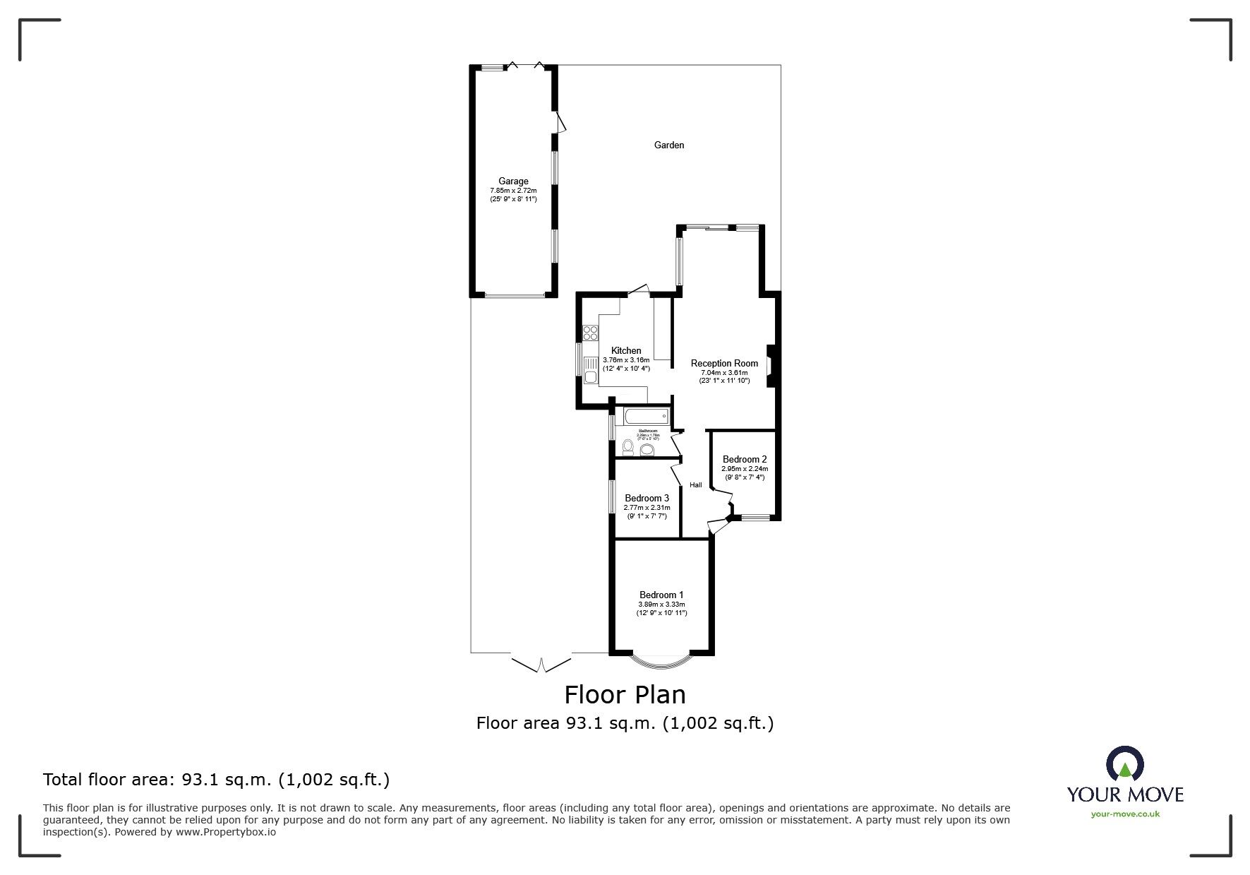 Floorplan of 3 bedroom Semi Detached Bungalow for sale, Villiers Avenue, Whitton, Twickenham, TW2