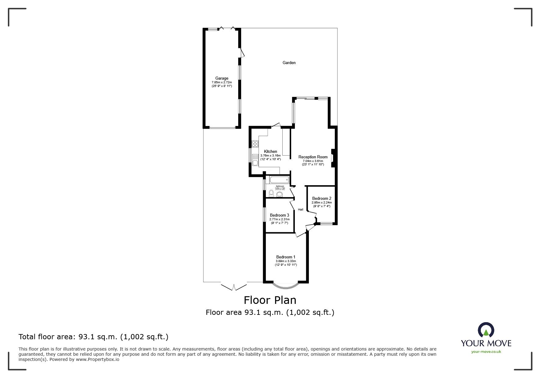 Floorplan of 3 bedroom Semi Detached Bungalow for sale, Villiers Avenue, Whitton, Twickenham, TW2