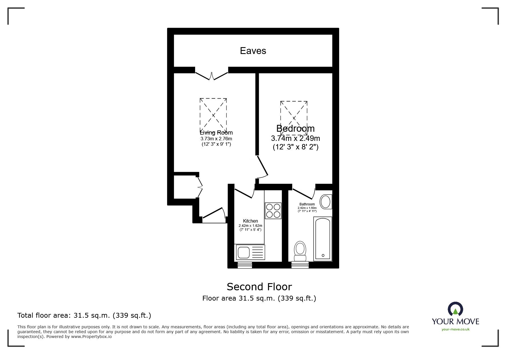 Floorplan of 1 bedroom  Flat to rent, 230 Nelson Road, Twickenham, TW2