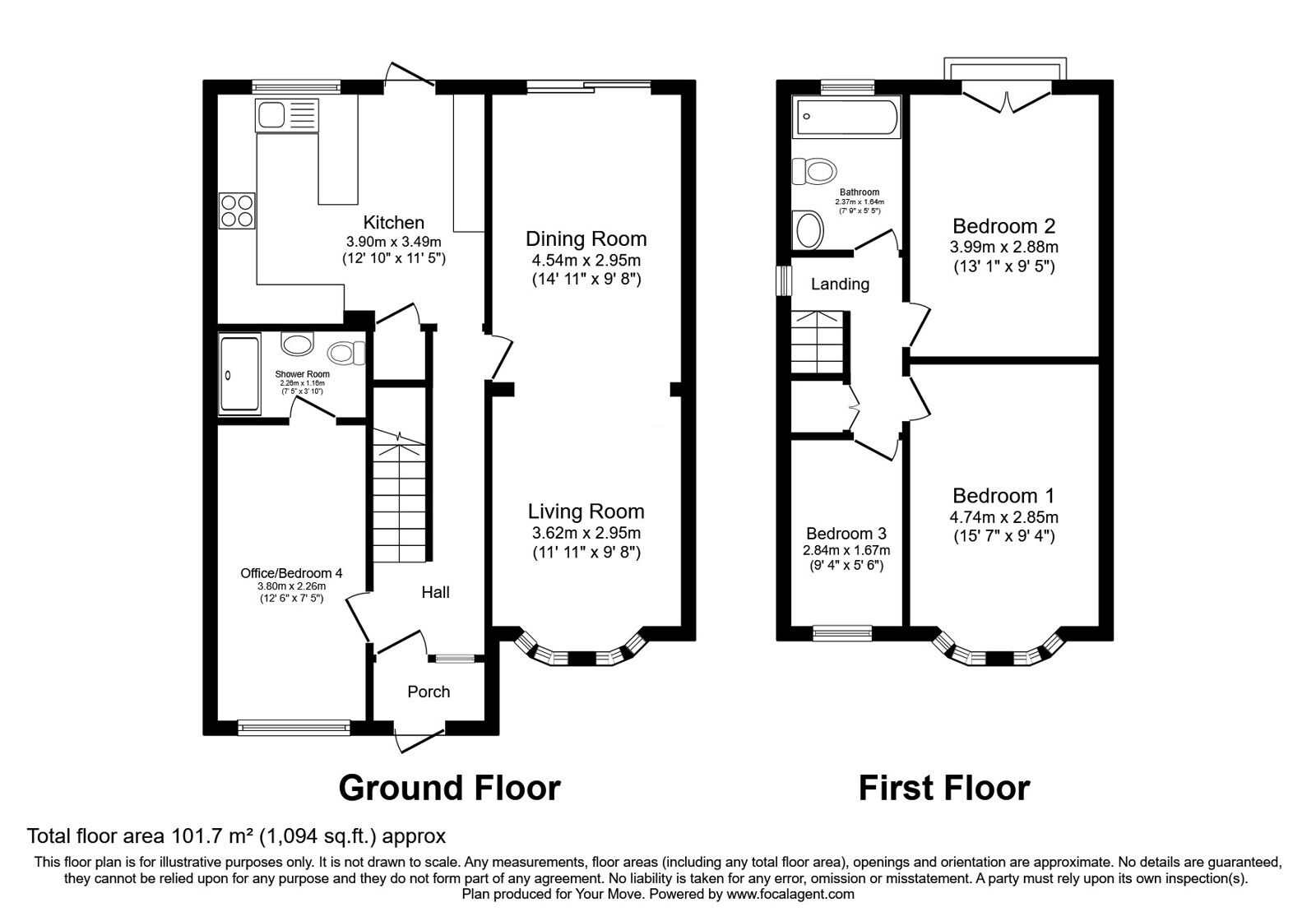 Floorplan of 4 bedroom Semi Detached House for sale, Lyndhurst Avenue, Whitton, Twickenham, TW2
