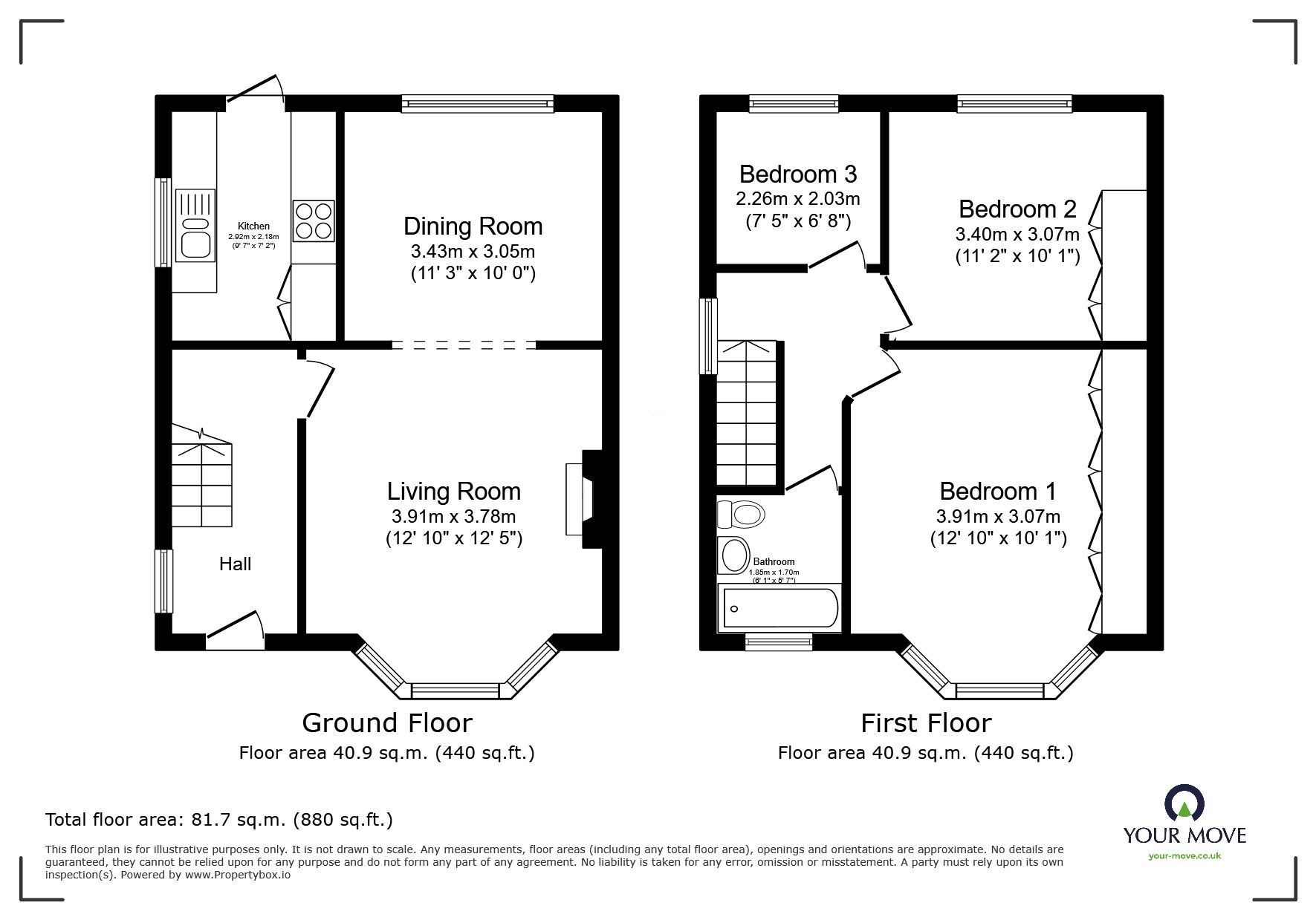 Floorplan of 3 bedroom Semi Detached House for sale, Whitton Waye, Whitton, Hounslow, TW3