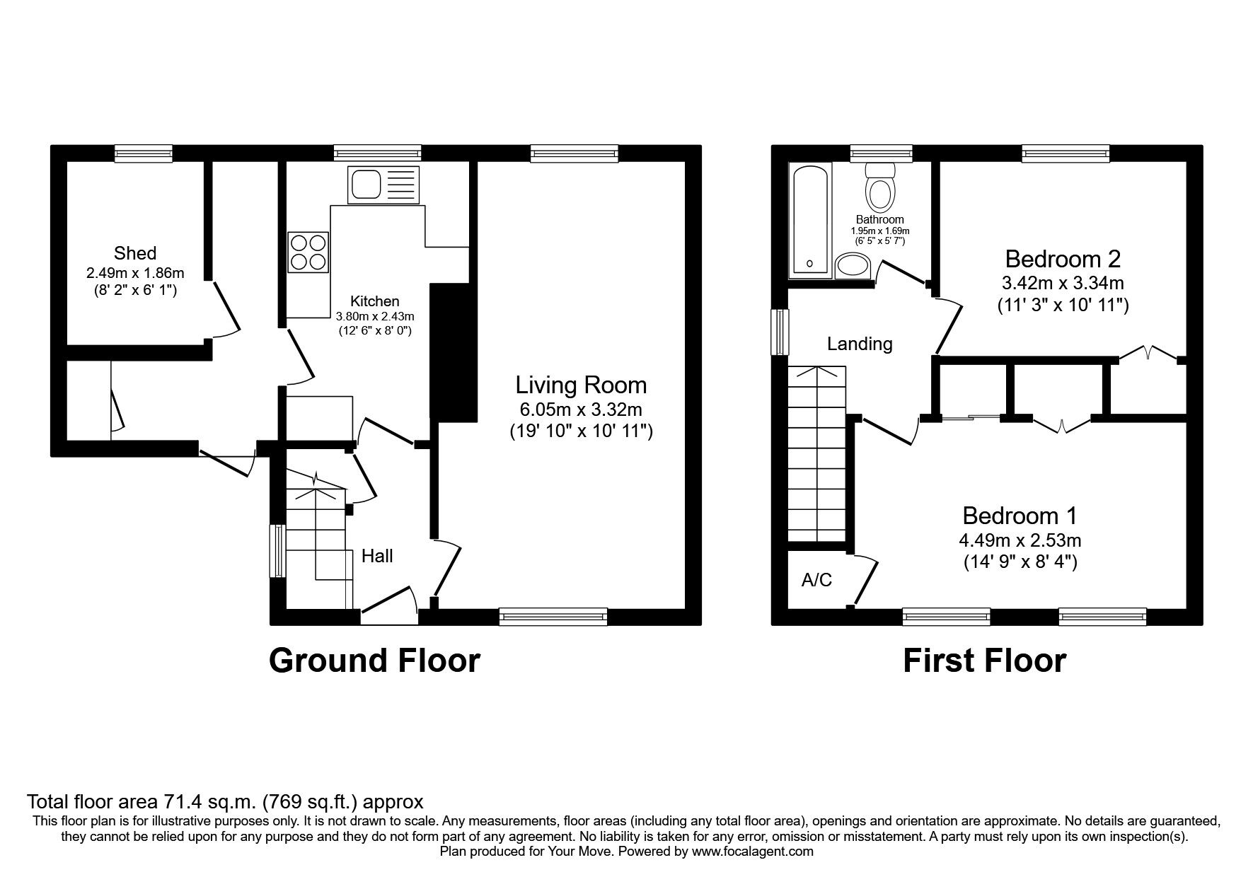 Floorplan of 2 bedroom Semi Detached House to rent, Beavers Crescent, Hounslow, TW4