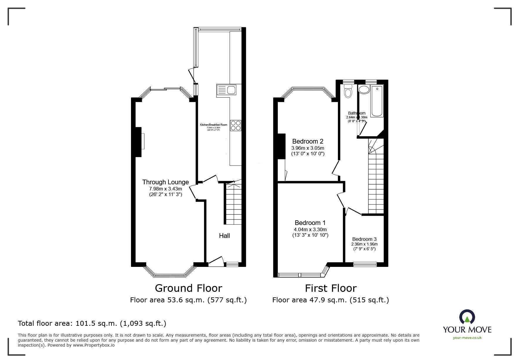Floorplan of 3 bedroom Mid Terrace House for sale, Priory Road, Hounslow, TW3