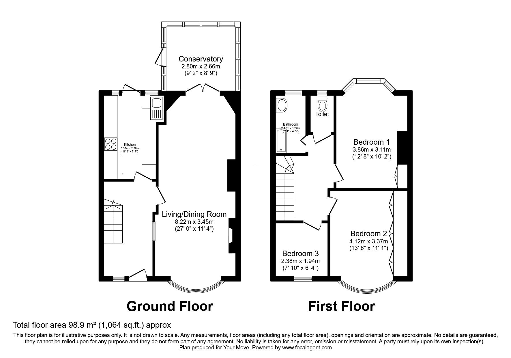 Floorplan of 3 bedroom Mid Terrace House for sale, Priory Road, Hounslow, TW3