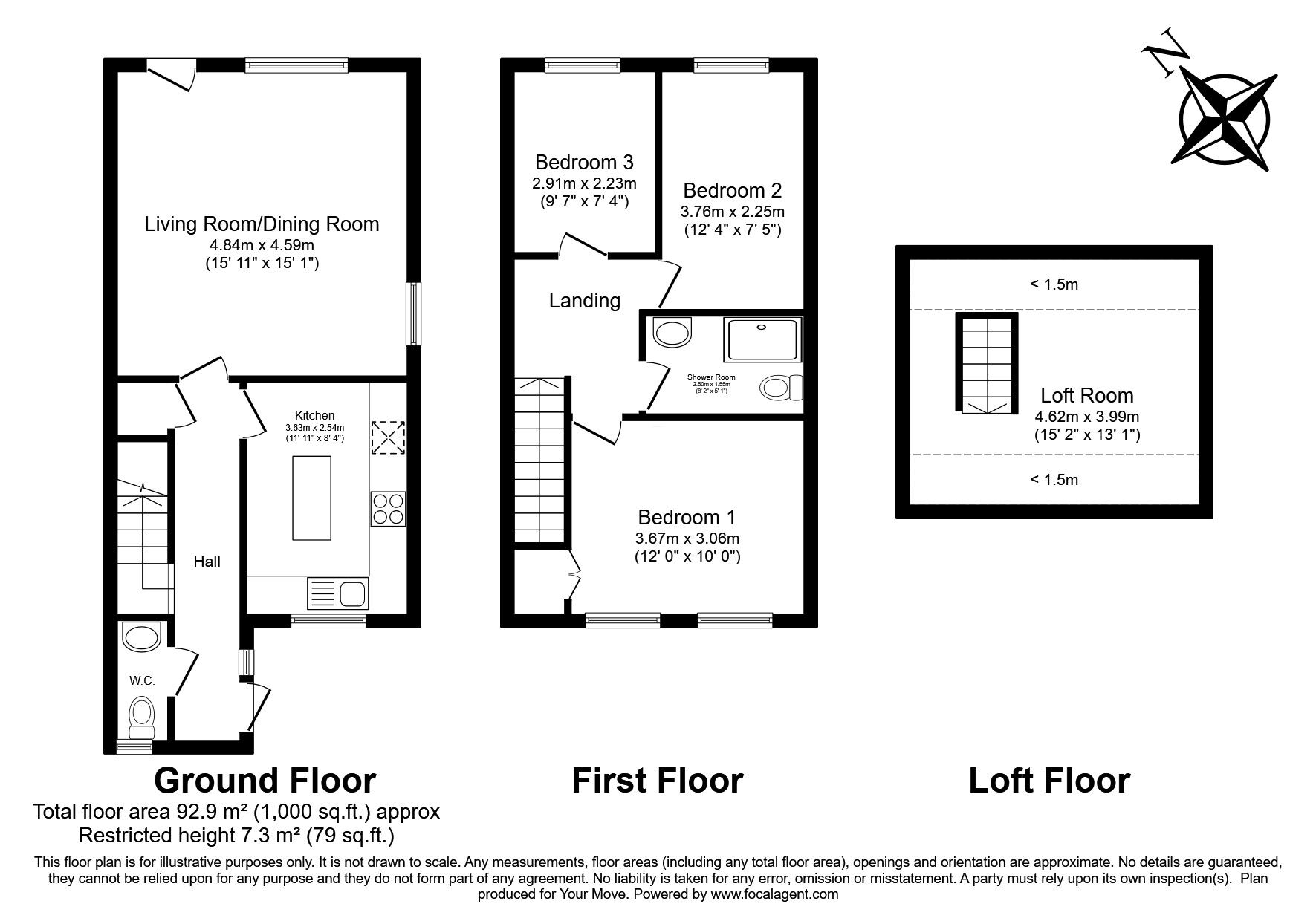 Floorplan of 3 bedroom Semi Detached House for sale, Hanworth Road, Feltham, TW13