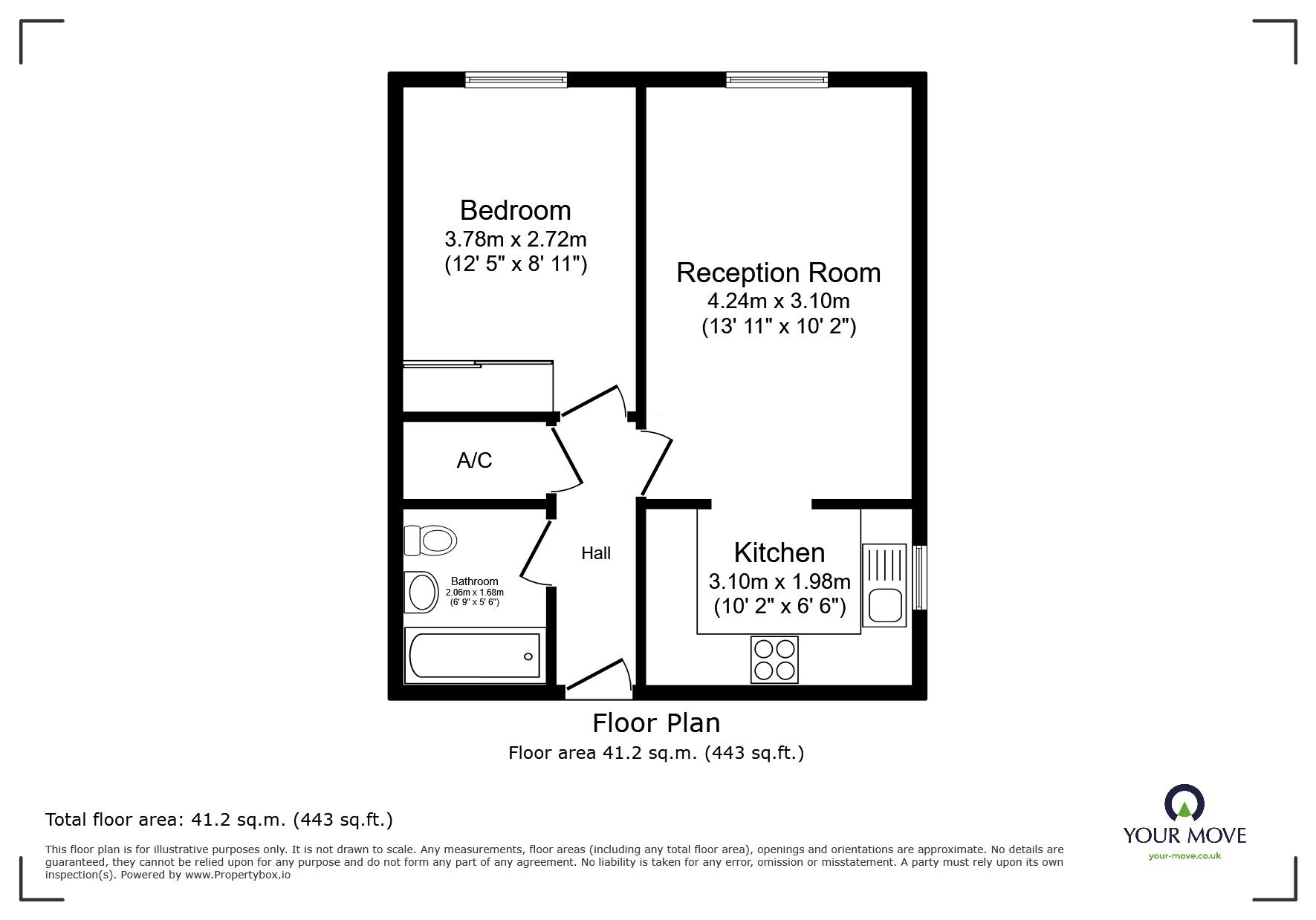 Floorplan of 1 bedroom  Flat for sale, Lampton Road, Hounslow, TW3
