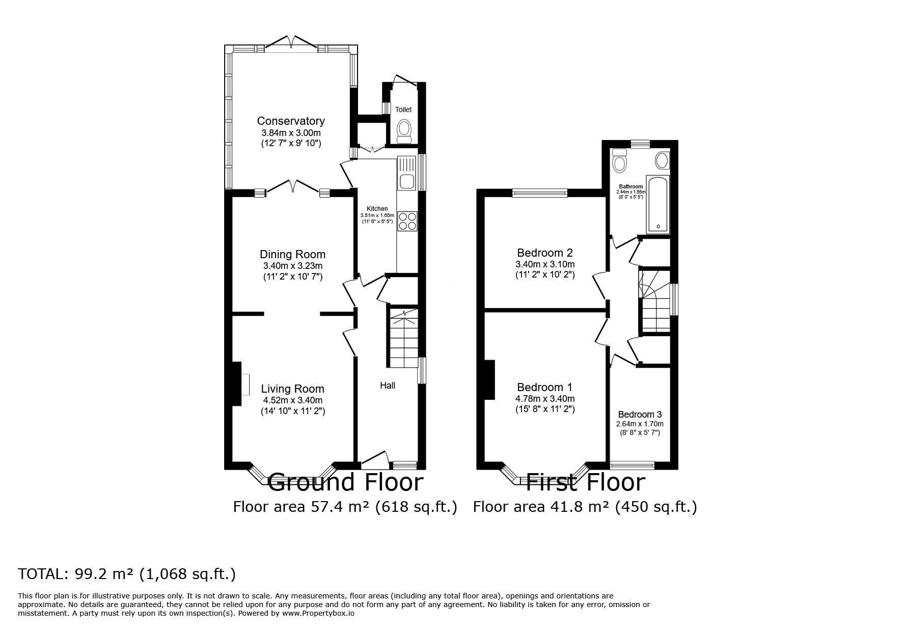 Floorplan of 3 bedroom End Terrace House for sale, Clifford Road, Hounslow, TW4