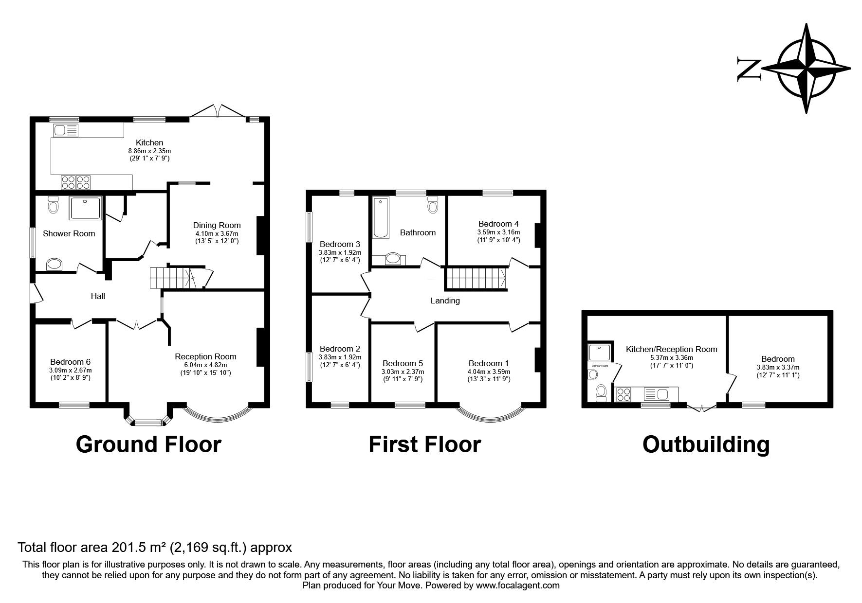 Floorplan of 6 bedroom Semi Detached House for sale, Hanworth Road, Whitton, Hounslow, TW4
