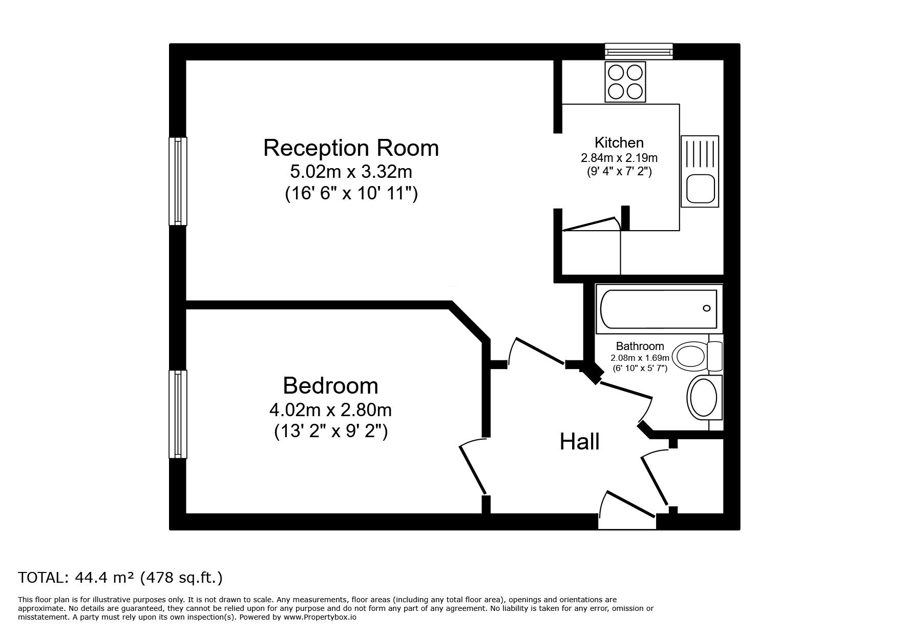 Floorplan of 1 bedroom Flat to rent, Varsity Drive, Twickenham, TW1
