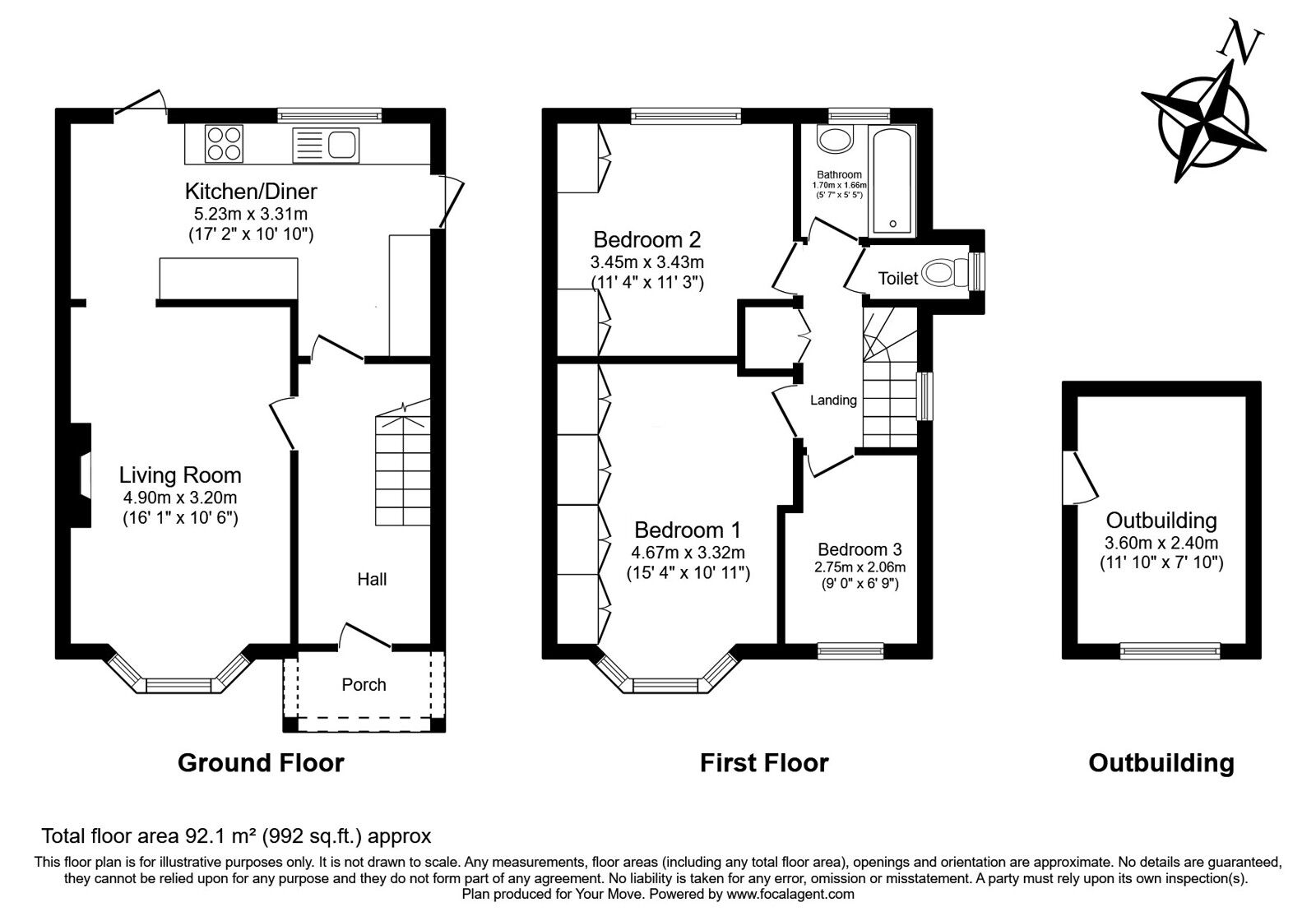 Floorplan of 3 bedroom Semi Detached House for sale, Ashley Drive, Whitton, Twickenham, TW2