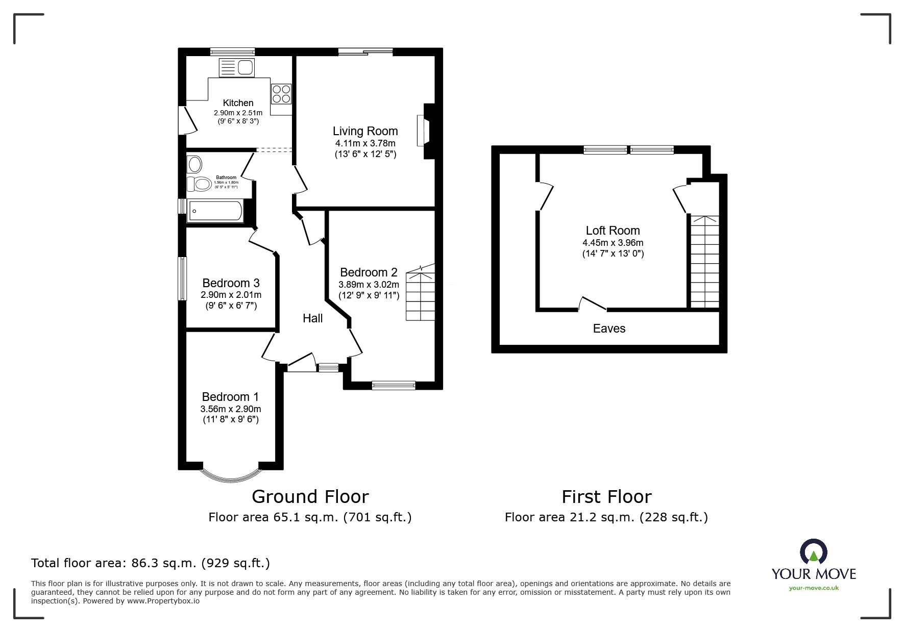 Floorplan of 3 bedroom Semi Detached Bungalow for sale, Sheringham Avenue, Whitton, Twickenham, TW2