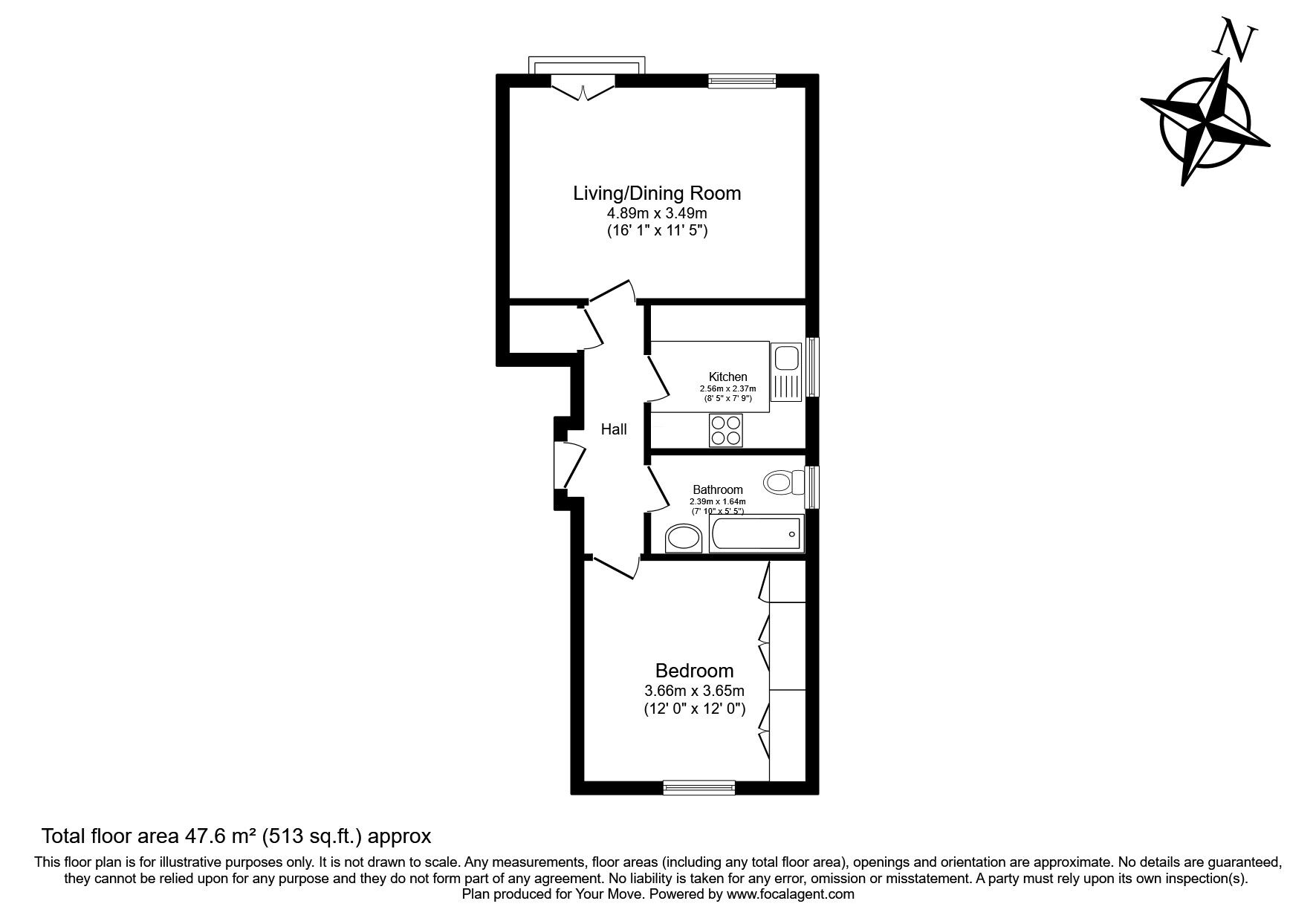 Floorplan of 1 bedroom  Flat for sale, Varsity Drive, Twickenham, TW1