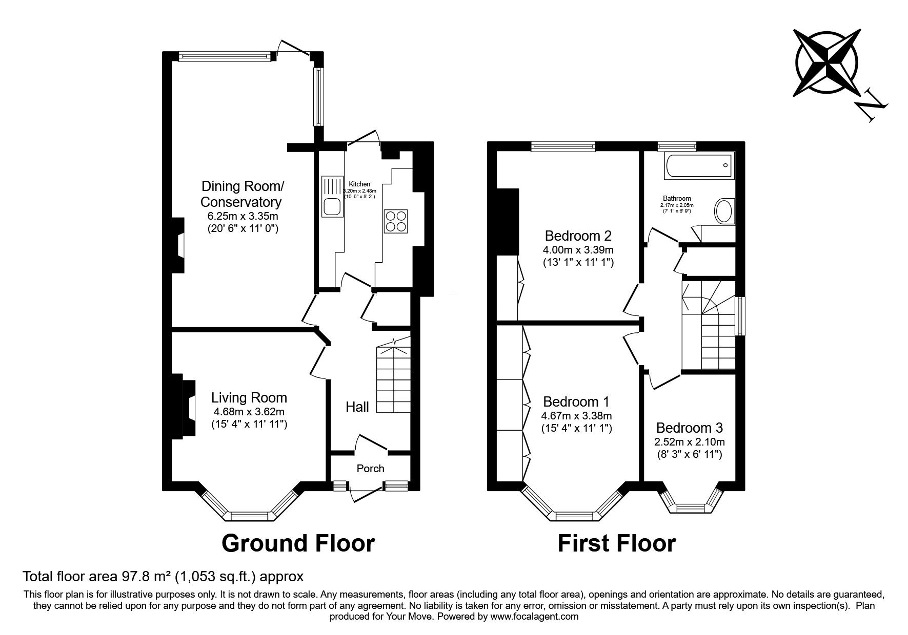 Floorplan of 3 bedroom Semi Detached House for sale, Mayfair Avenue, Whitton, Twickenham, TW2
