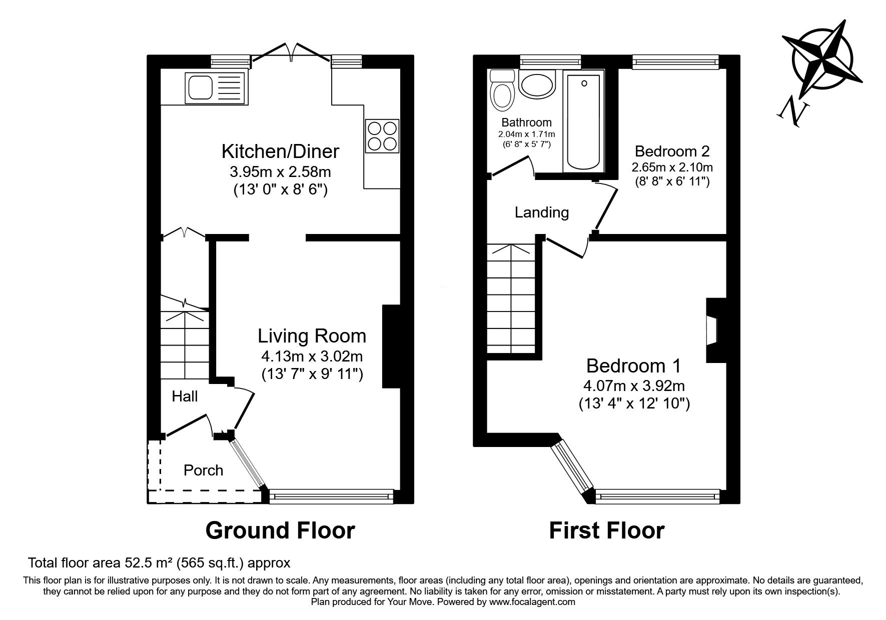 Floorplan of 2 bedroom Mid Terrace House for sale, Fernside Avenue, Feltham, TW13