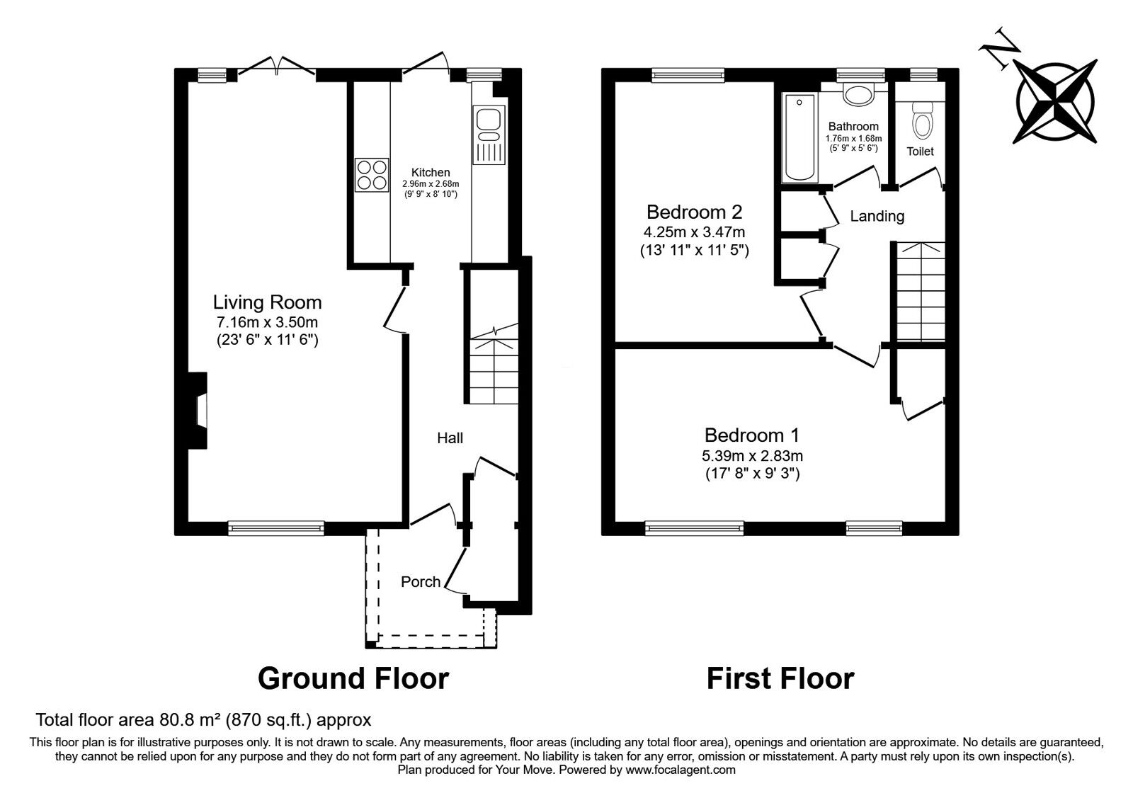 Floorplan of 2 bedroom Mid Terrace House for sale, Rodney Road, Whitton, Twickenham, TW2