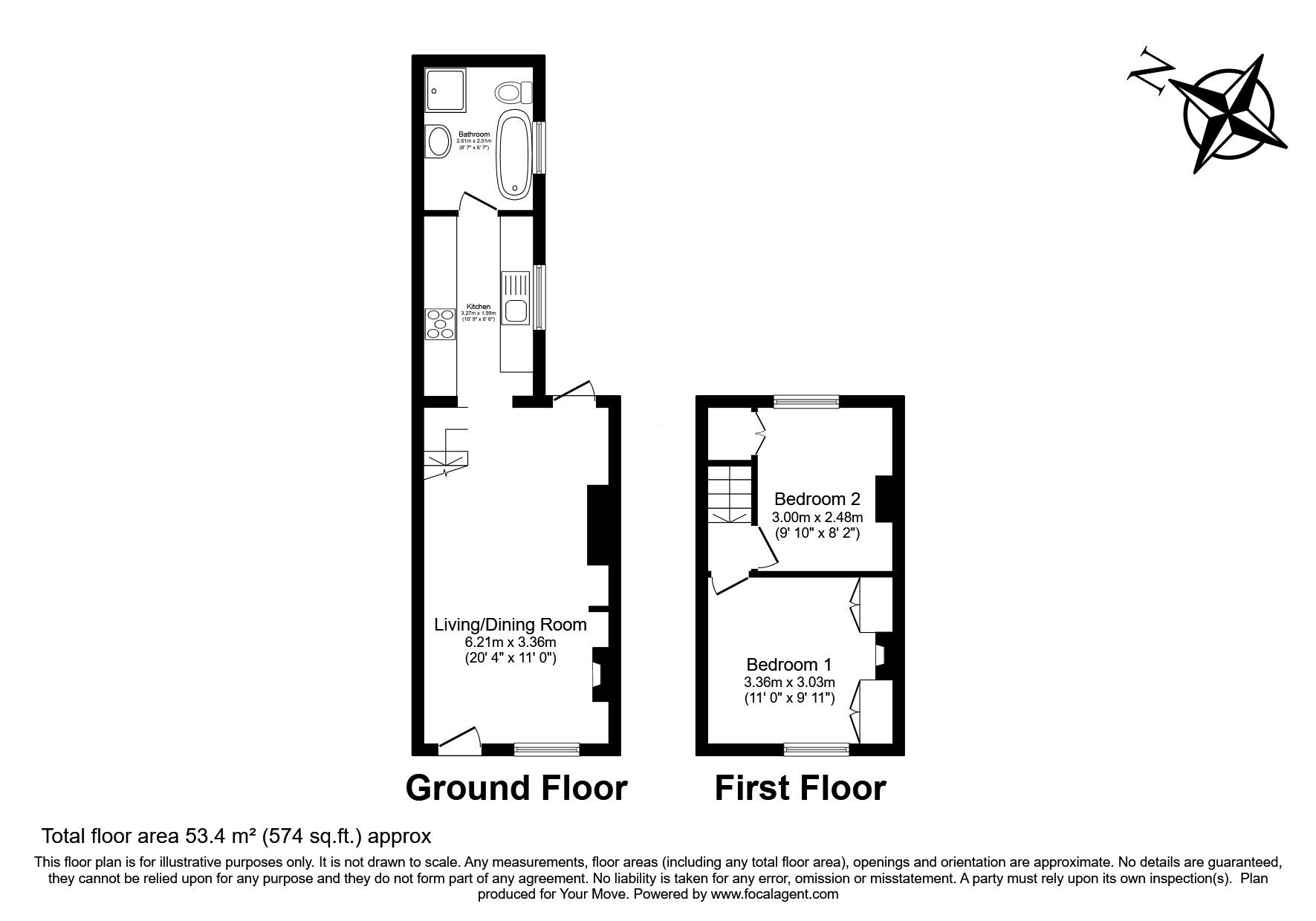 Floorplan of 2 bedroom End Terrace House for sale, New Road, Hounslow, TW3