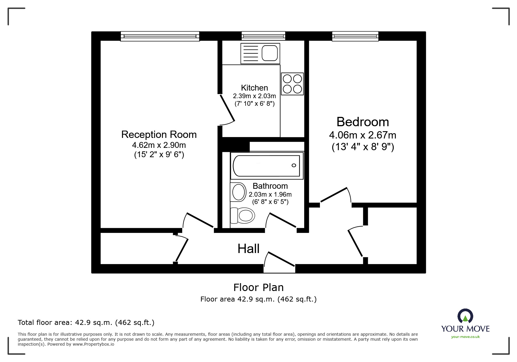 Floorplan of 1 bedroom  Flat for sale, Gibson Close, Isleworth, TW7