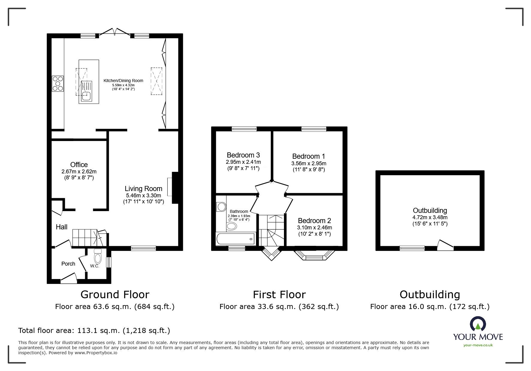 Floorplan of 3 bedroom Mid Terrace House for sale, Warren Road, Whitton, Twickenham, TW2