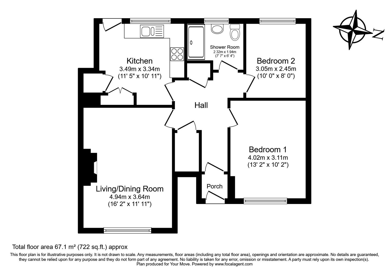 Floorplan of 2 bedroom  Flat for sale, Manns Close, Isleworth, TW7