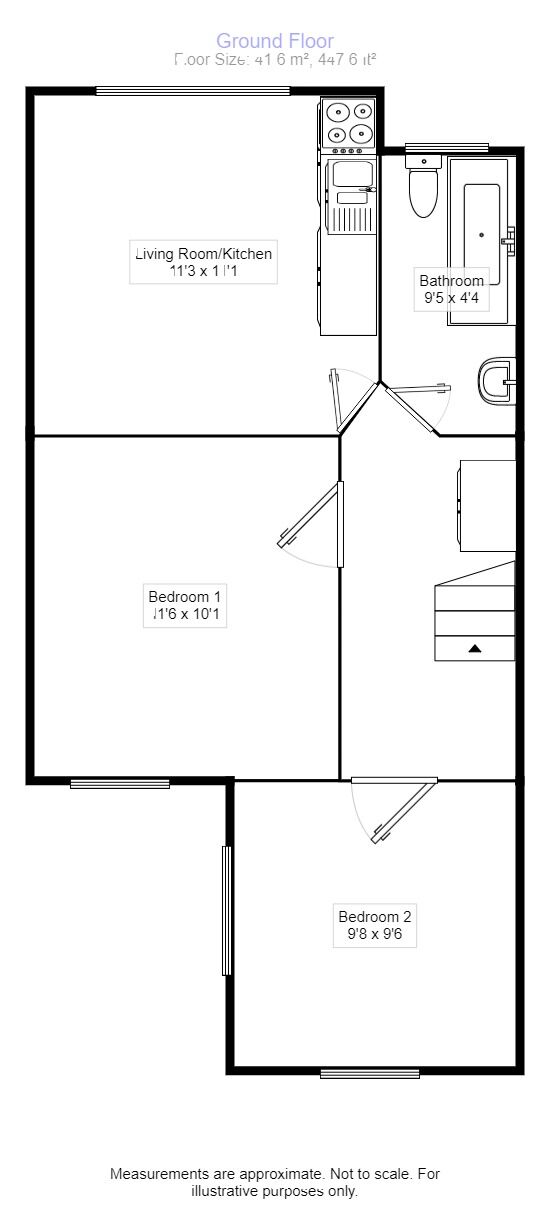 Floorplan of 2 bedroom  Flat to rent, Maswell Park Crescent, Hounslow, TW3