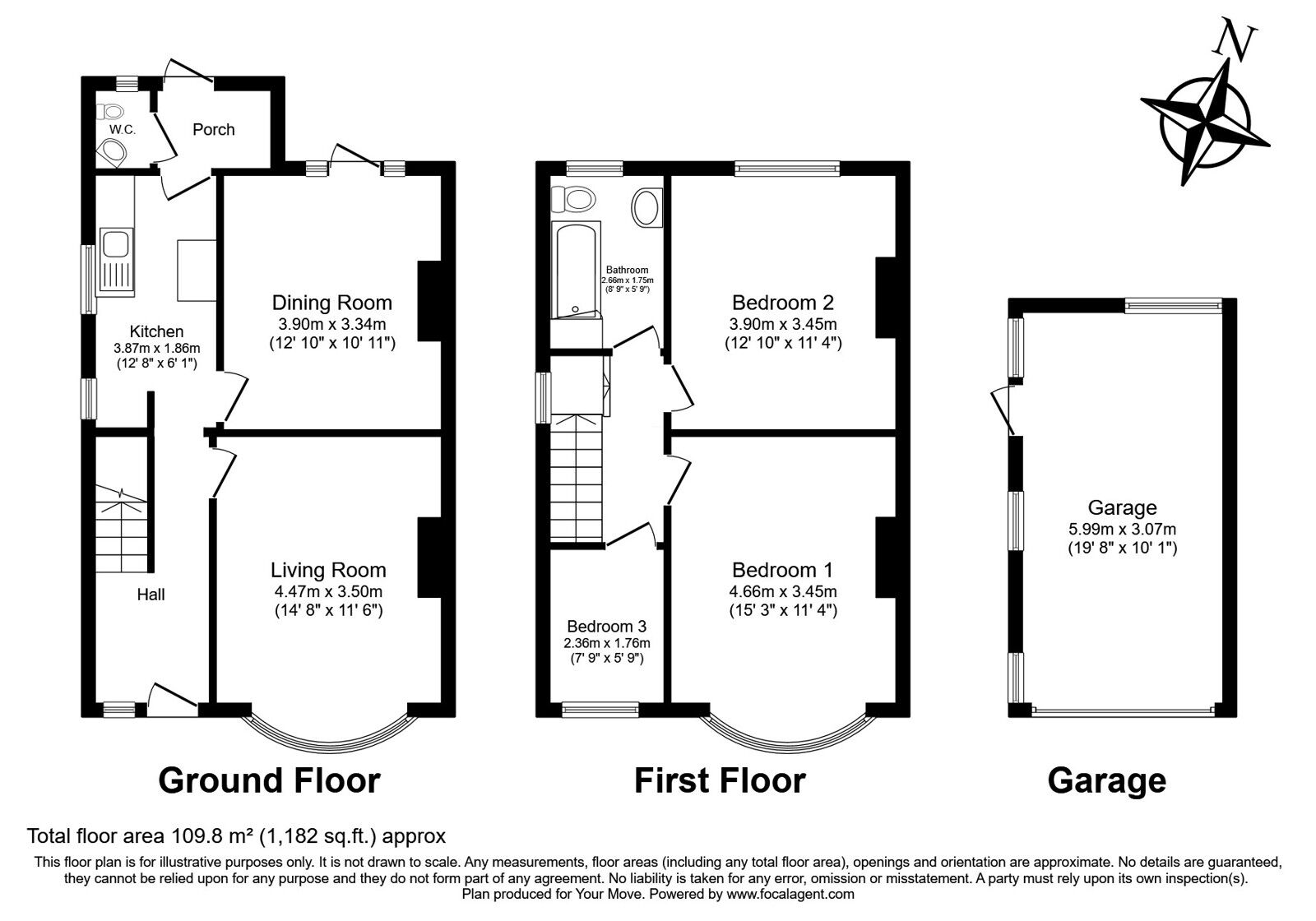 Floorplan of 3 bedroom Semi Detached House for sale, Kneller Gardens, Isleworth, TW7