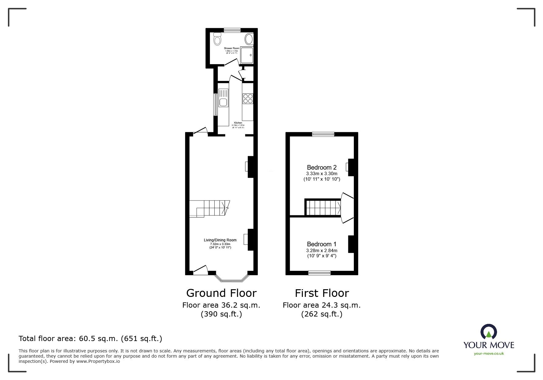 Floorplan of 2 bedroom Mid Terrace House to rent, Kneller Road, Twickenham, TW2
