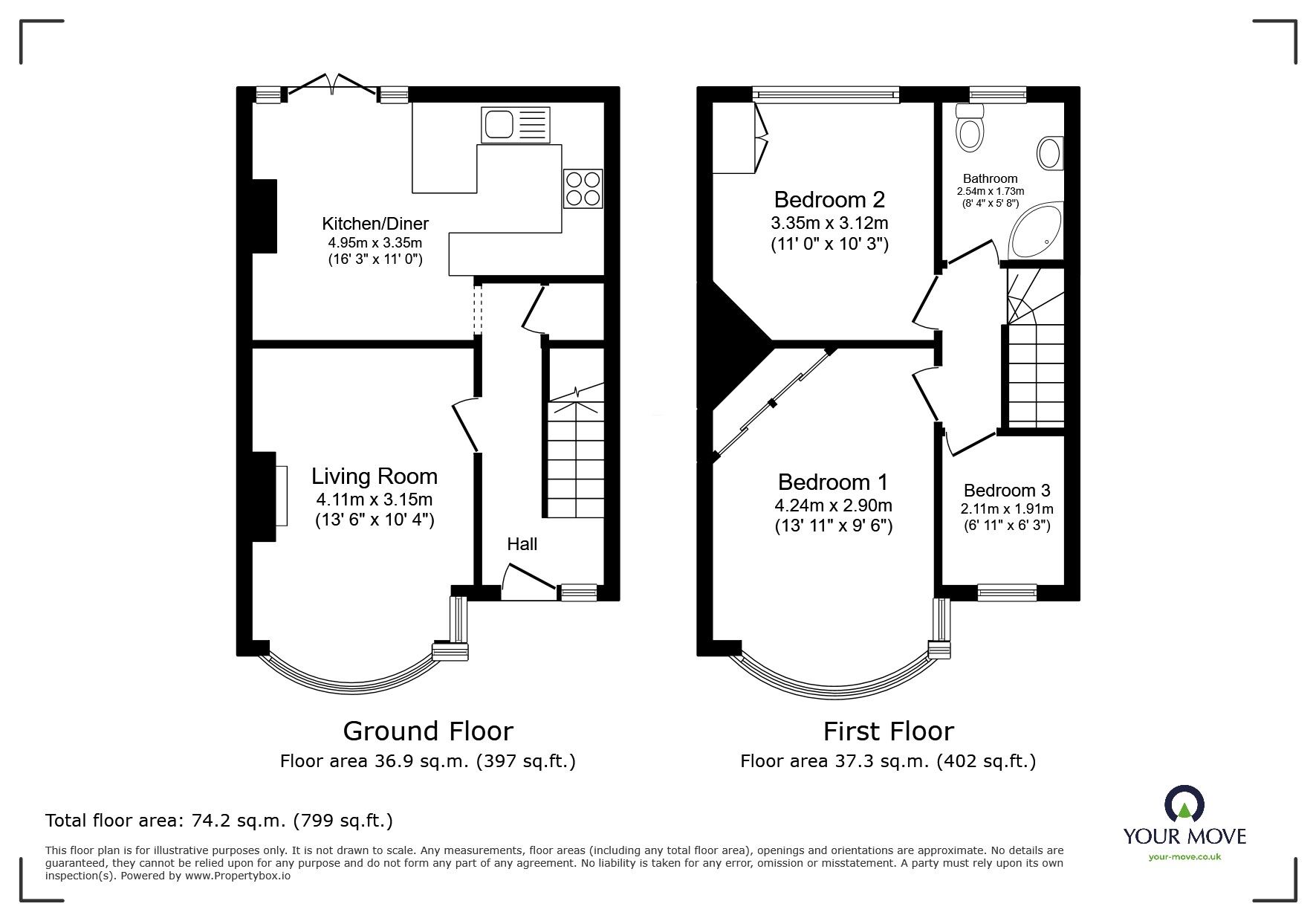 Floorplan of 3 bedroom Mid Terrace House for sale, Wills Crescent, Whitton, Hounslow, TW3