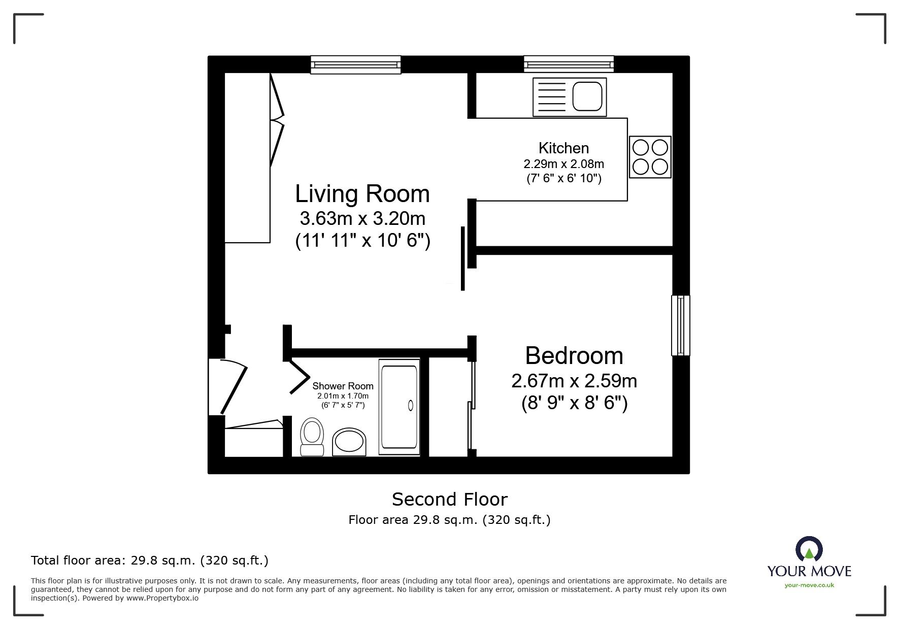 Floorplan of 1 bedroom  Flat to rent, Burket Close, Southall, UB2