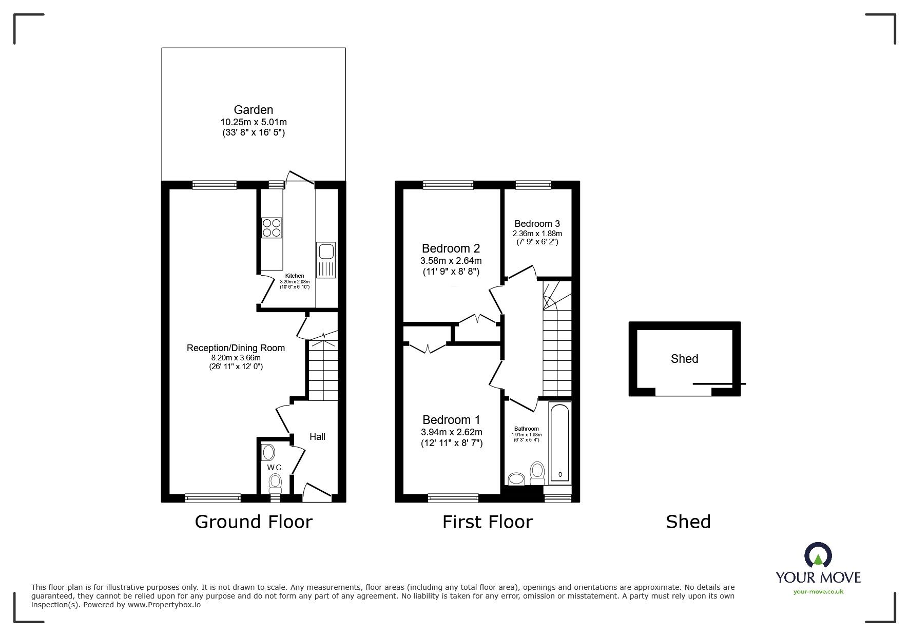 Floorplan of 3 bedroom Mid Terrace House to rent, Brompton Close, Hounslow, TW4