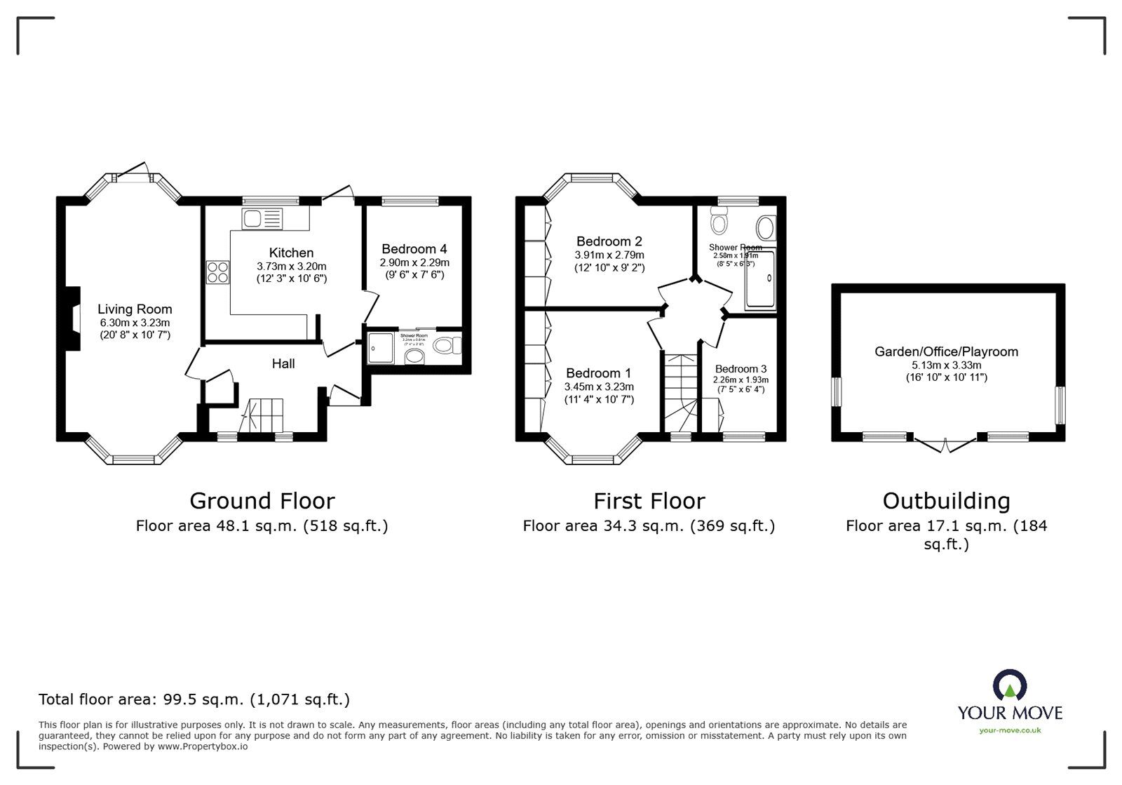 Floorplan of 4 bedroom End Terrace House for sale, Hall Farm Drive, Whitton, Twickenham, TW2