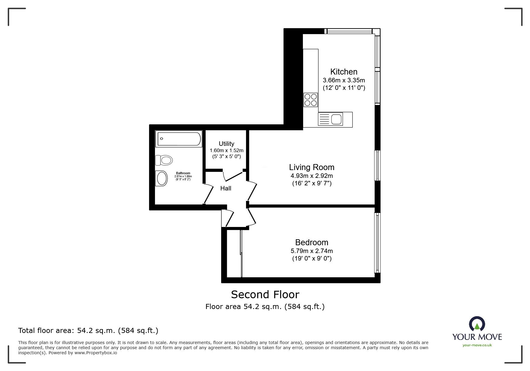 Floorplan of 1 bedroom Flat for sale, Tryon Apartments, Balfour Road, Hounslow, TW3