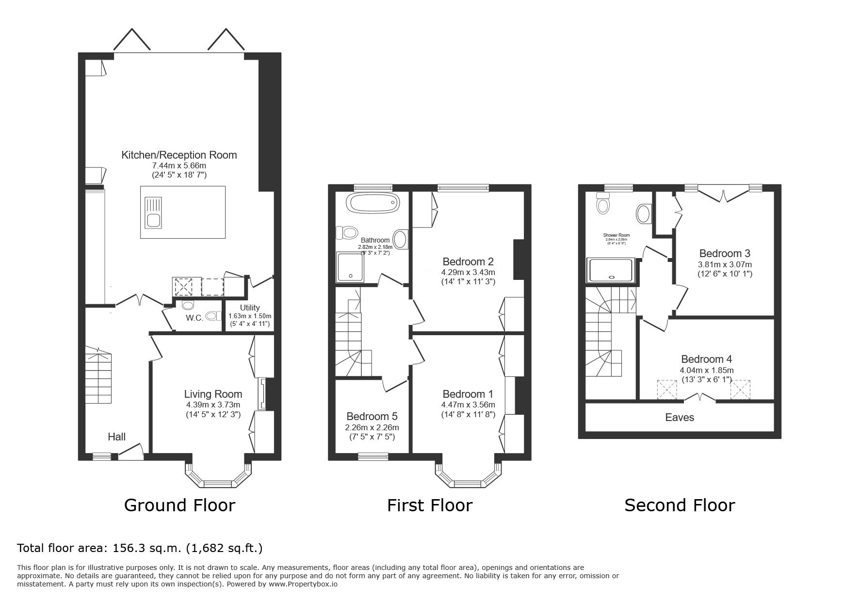 Floorplan of 5 bedroom Mid Terrace House for sale, Park Close, Hounslow, TW3