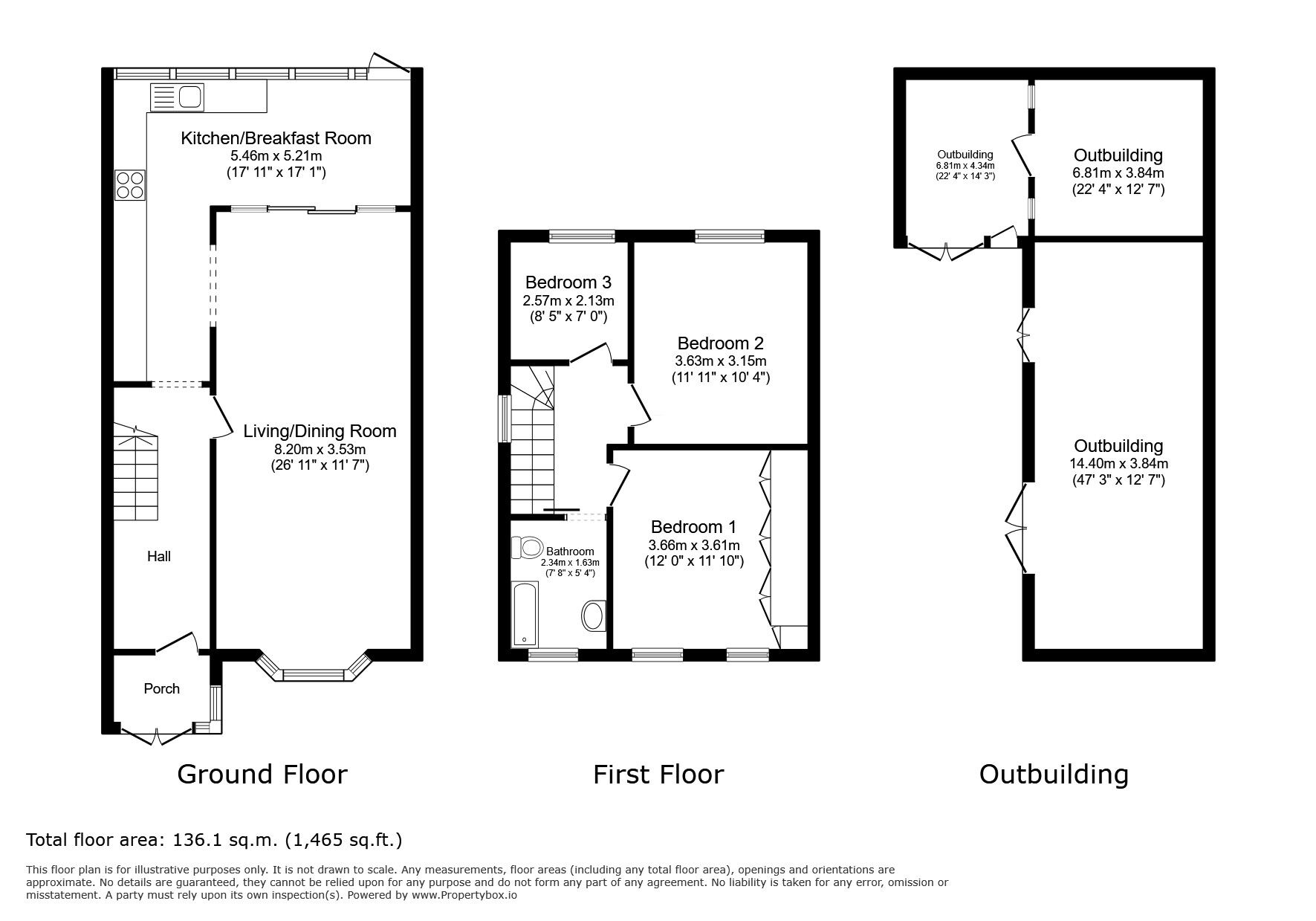 Floorplan of 3 bedroom Semi Detached House for sale, London Road, Isleworth, TW7