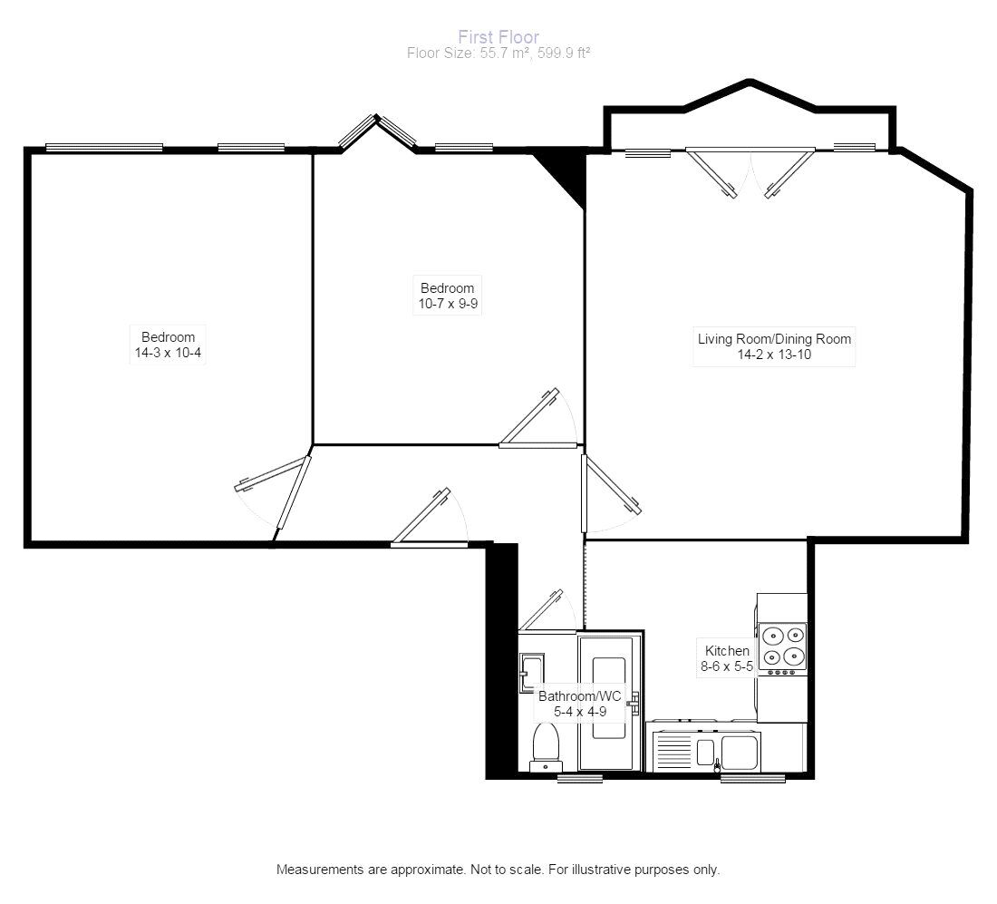 Floorplan of 2 bedroom Flat for sale, High Street, Whitton, Twickenham, TW2