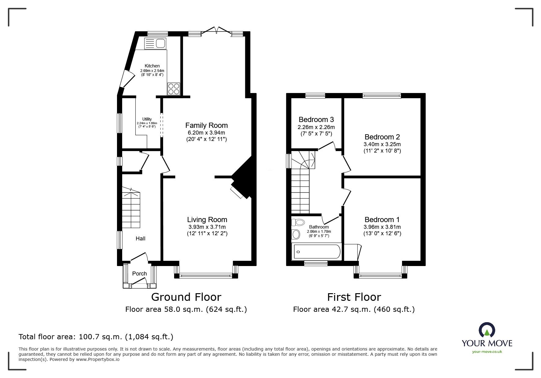 Floorplan of 3 bedroom Semi Detached House for sale, St. Vincent Road, Whitton, Twickenham, TW2