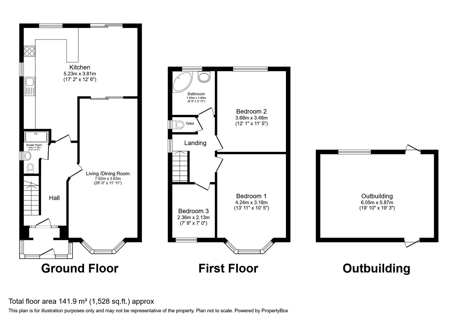 Floorplan of 3 bedroom Semi Detached House for sale, Hinton Avenue, Hounslow, TW4