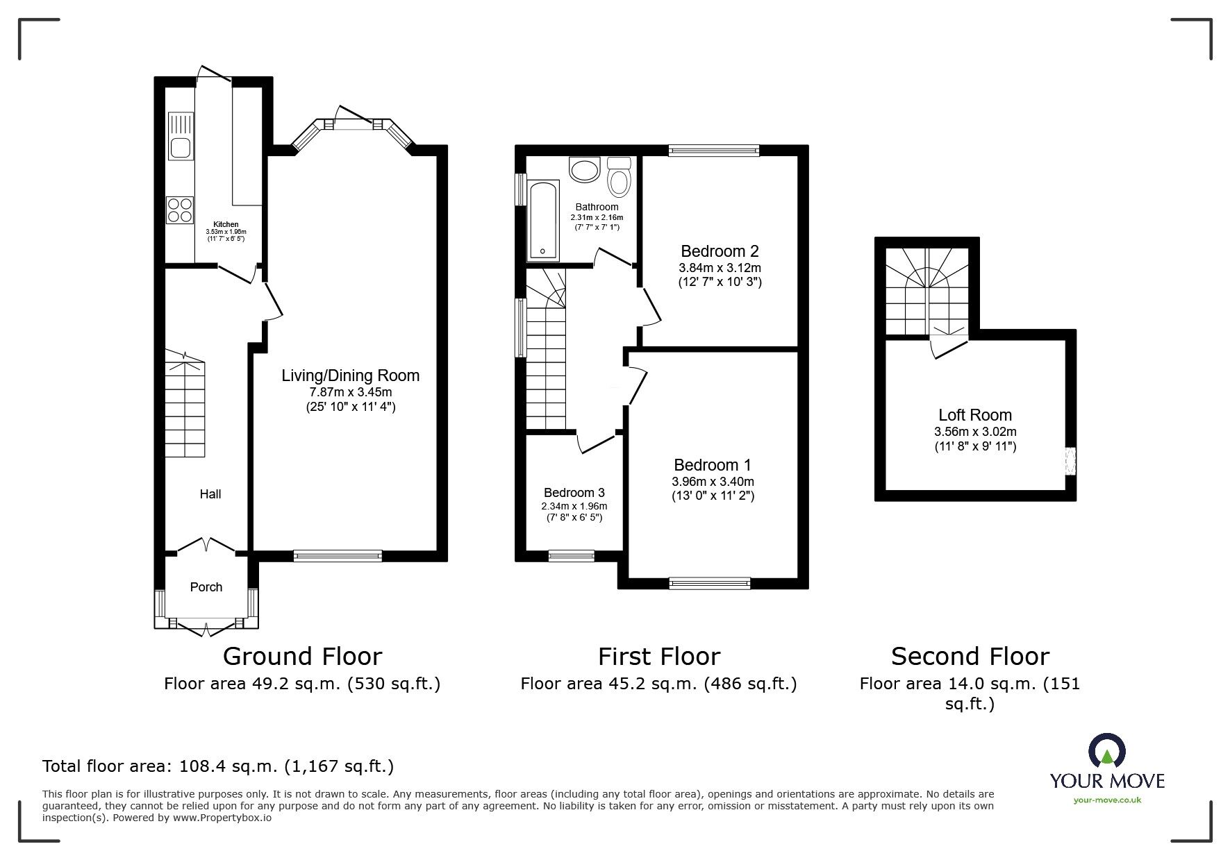 Floorplan of 3 bedroom End Terrace House to rent, Priory Road, Hounslow, TW3