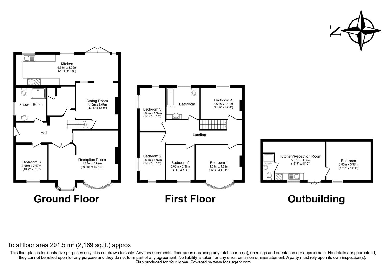 Floorplan of 6 bedroom Semi Detached House for sale, Hanworth Road, Whitton, Hounslow, TW4