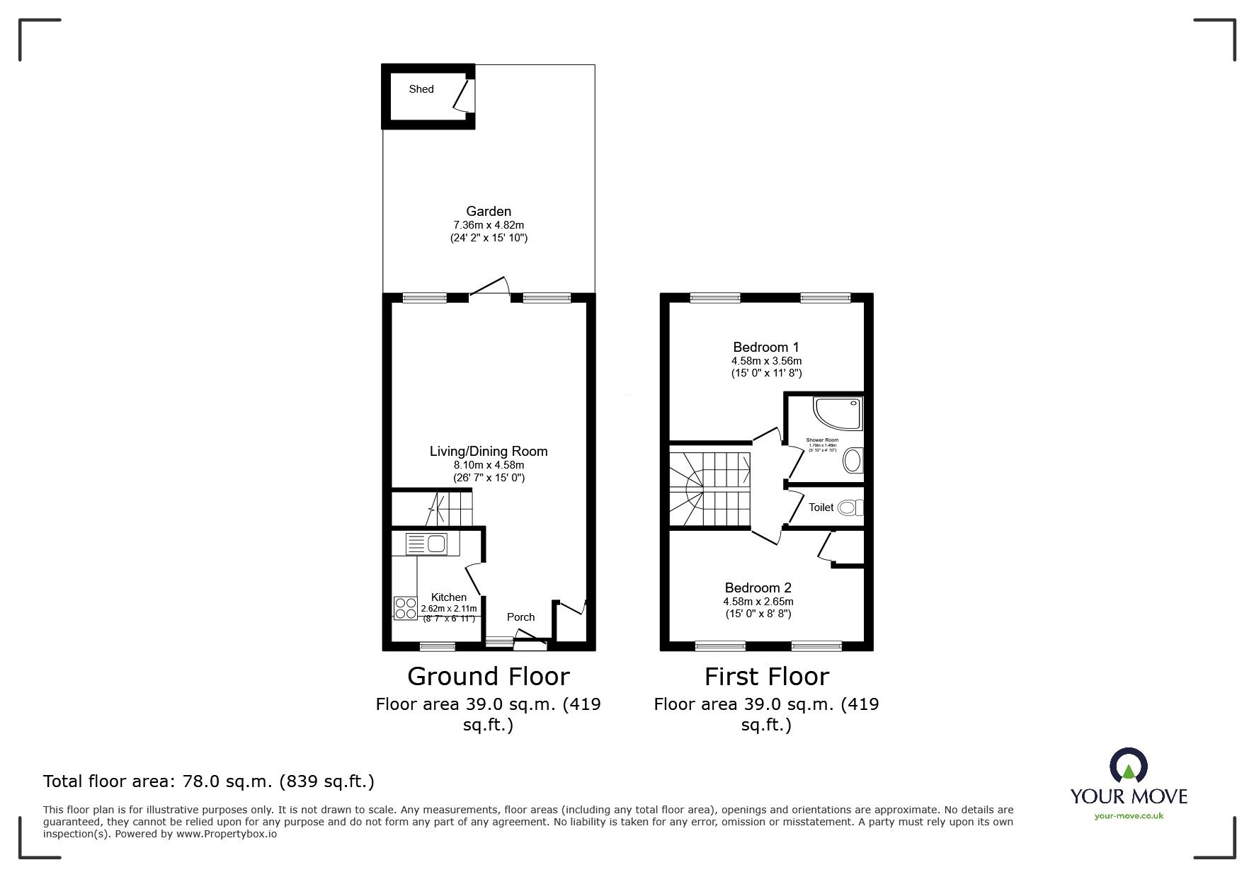 Floorplan of 2 bedroom Flat for sale, Crane Lodge Road, Cranford, Hounslow, TW5
