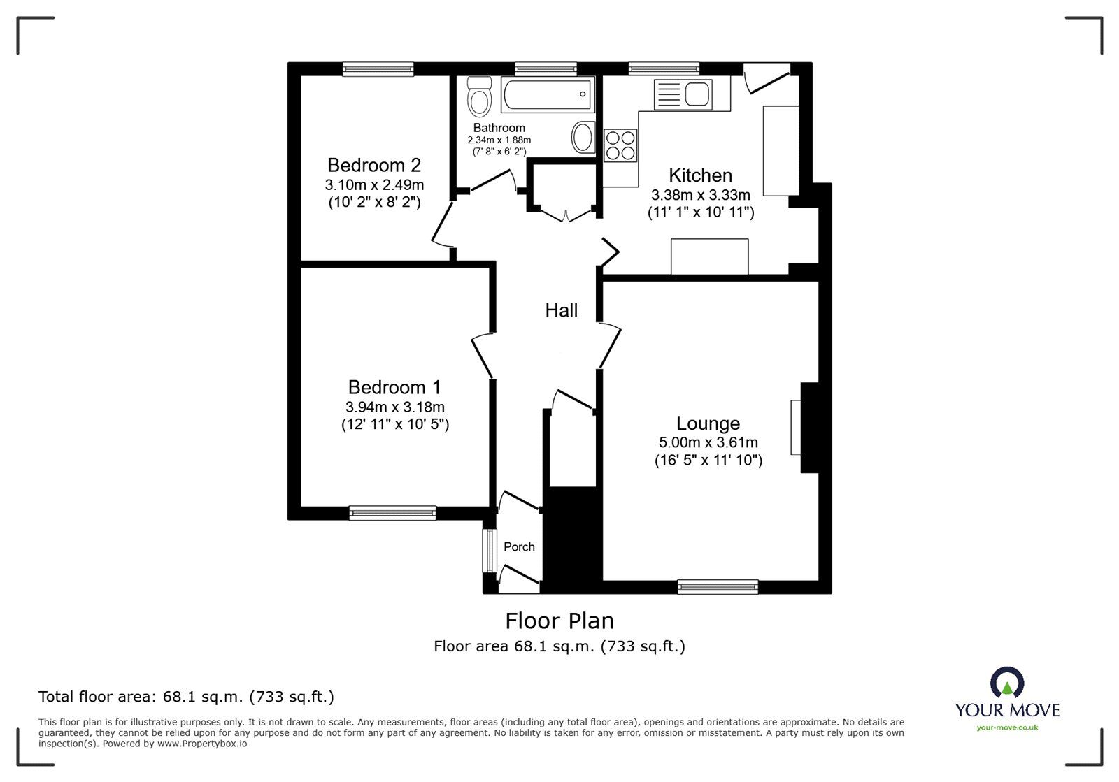 Floorplan of 2 bedroom Flat for sale, Munnings Gardens, Isleworth, TW7