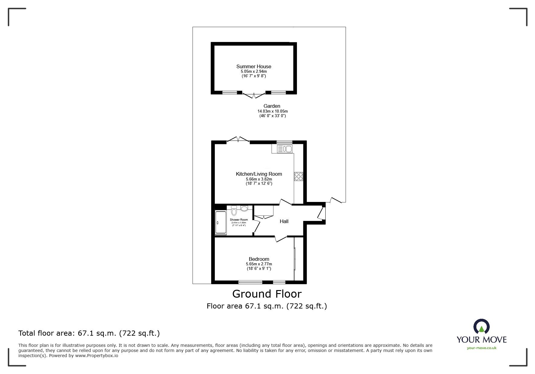 Floorplan of 1 bedroom Flat for sale, Kimber Place, Whitton, Hounslow, TW4