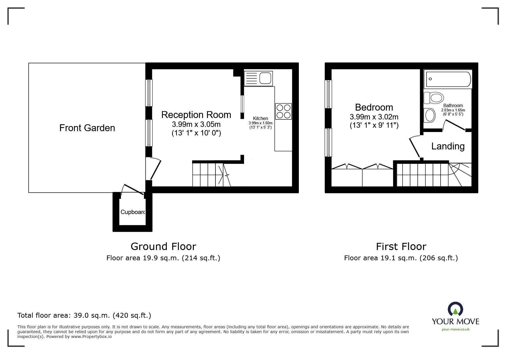 Floorplan of 1 bedroom Mid Terrace House for sale, Meadway, Twickenham, TW2
