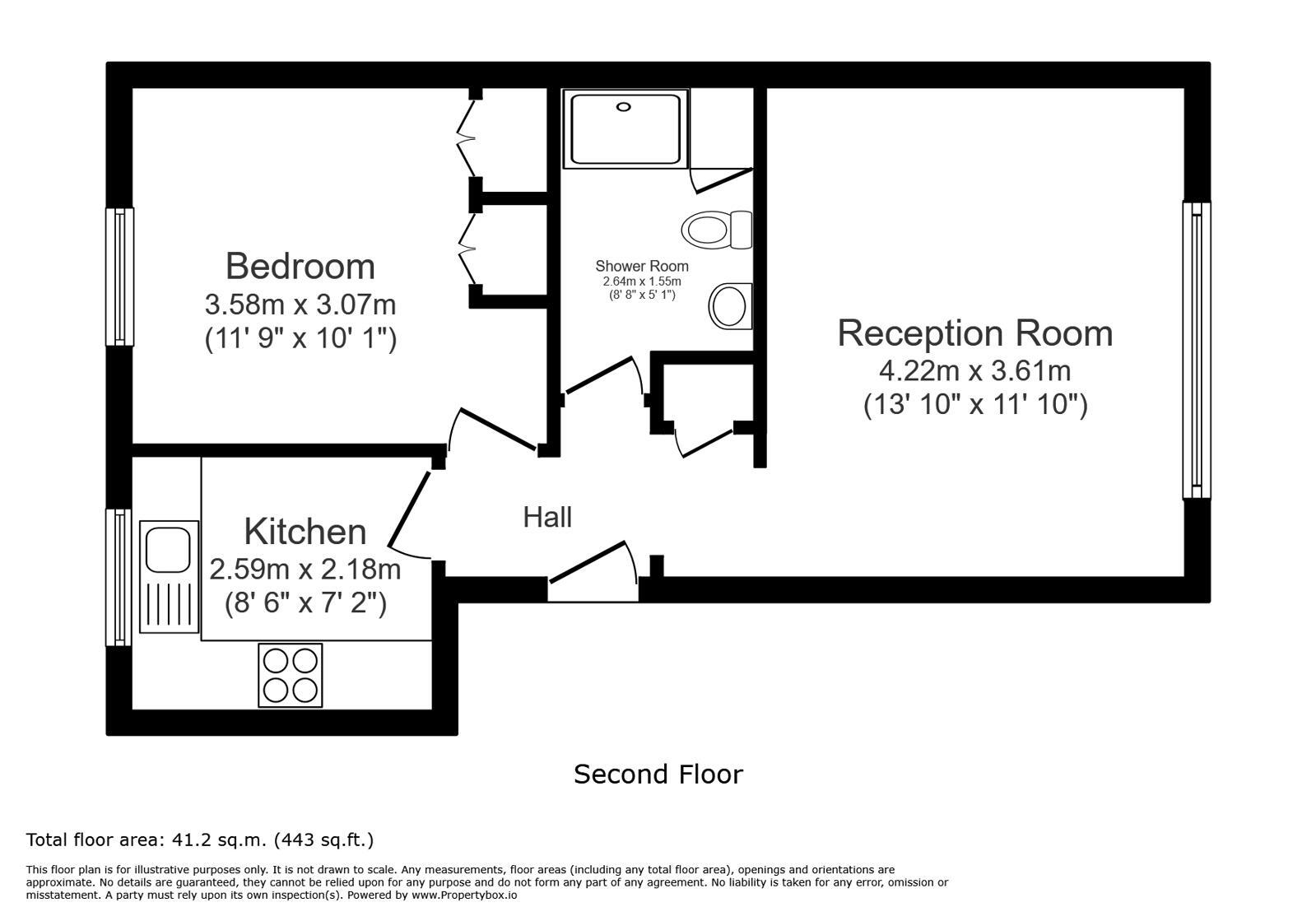 Floorplan of 1 bedroom Flat for sale, Butterfield Close, Twickenham, TW1