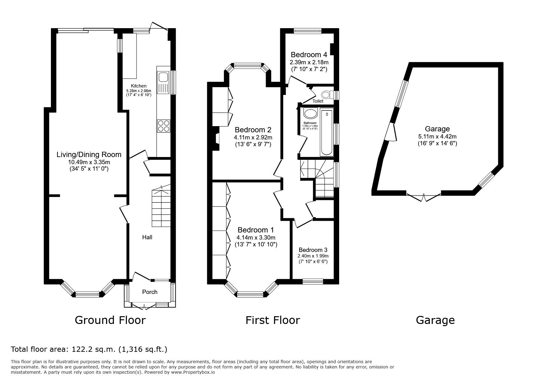 Floorplan of 4 bedroom End Terrace House for sale, Hall Road, Isleworth, TW7